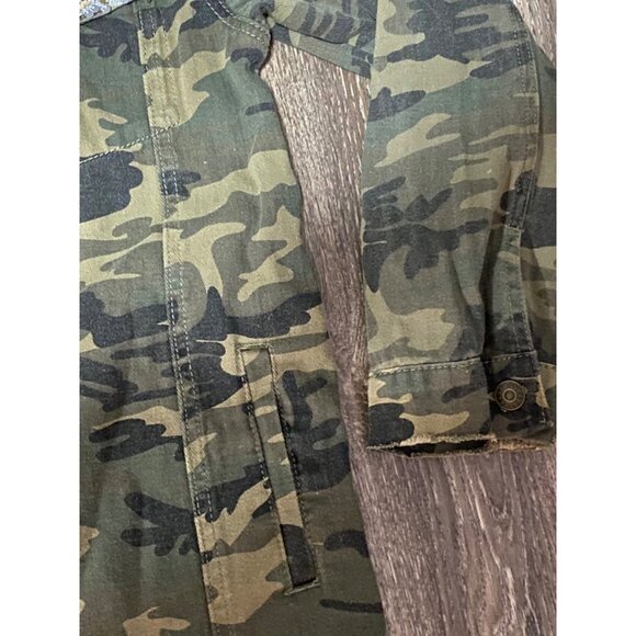 NEW L&B Lucky & Blessed Jacket Denim Sequin camouflage Womens S - Picture 5 of 9